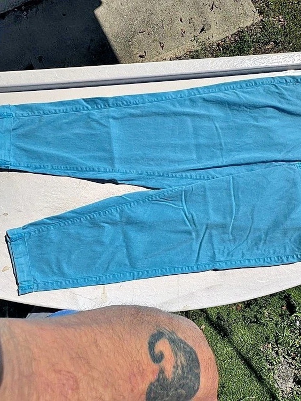 Lane Bryant Utility Pant Blue Cropped Pants